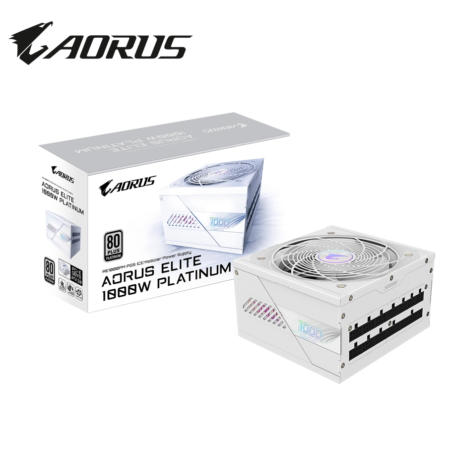 AORUS ELITE P1000W 80+ PLATINUM MODULAR PCIE 5.0 ICE PSU - WHITE